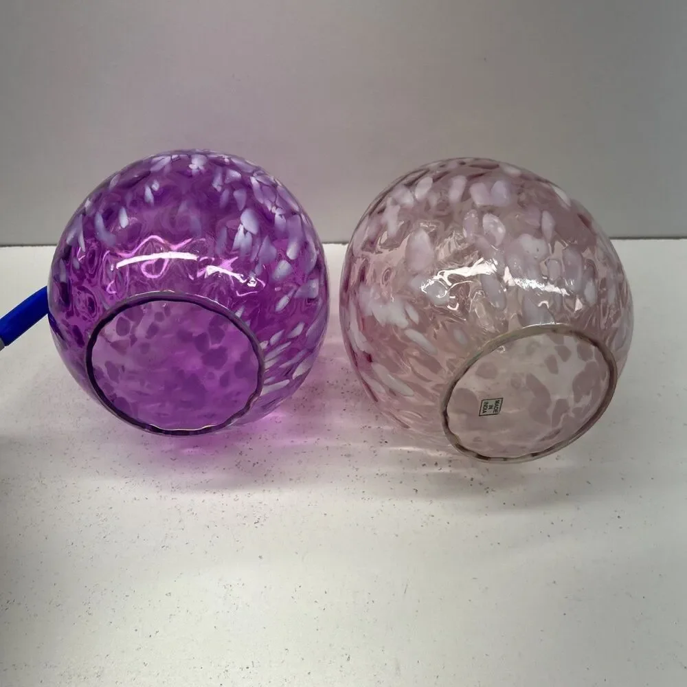 Beautifully Designed Glass Egg Shaped Made In India‎ - Purple And Pink 7 1/2”